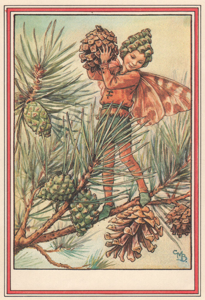 Pine Tree Fairy by Cicely Mary Barker. Winter Flower Fairies 1985 old print